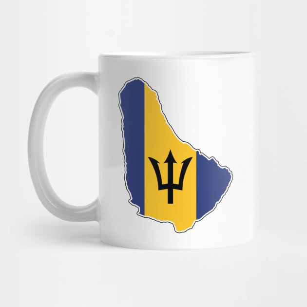 Barbados National Flag and Map by IslandConcepts